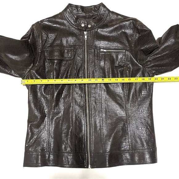 VINTAGE I.E. Woman 100% Leather Brown Jacket Size L - Picture 12 of 15